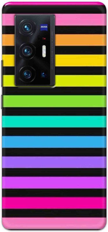 NDCOM Back Cover for Vivo X70 Pro Plus Hyper Rainbow Stripes Printed  (Multicolor, Hard Case, Pack of: 1)