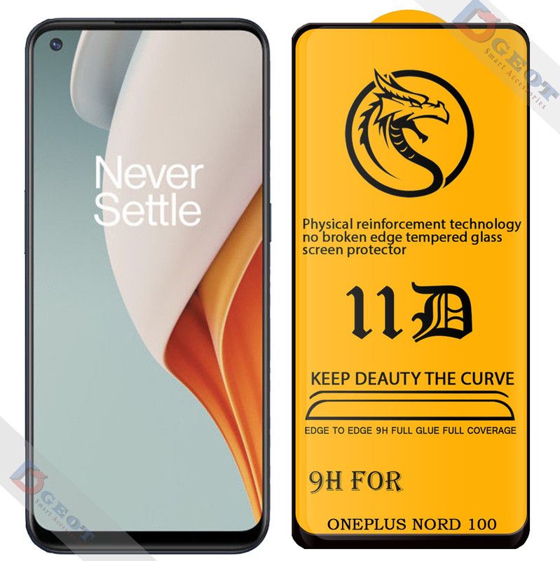 Asgeot Edge To Edge Tempered Glass for Oneplus N100 |With Easy Installation Kit|Impact Absorb|Full Adhesive Glass|  (Pack of 1)