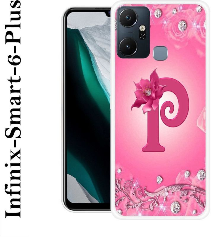 KLC Back Cover for Infinix Smart 6 Plus  (Pink, White, Silicon)