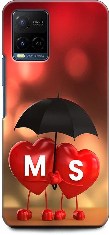 KEYCENT Back Cover for Vivo Y21A, V211 M S, M LOVES S, NAME, ALPHABET, MS LOVE, HART, BLUE  (Multicolor, Shock Proof, Pack of: 1)