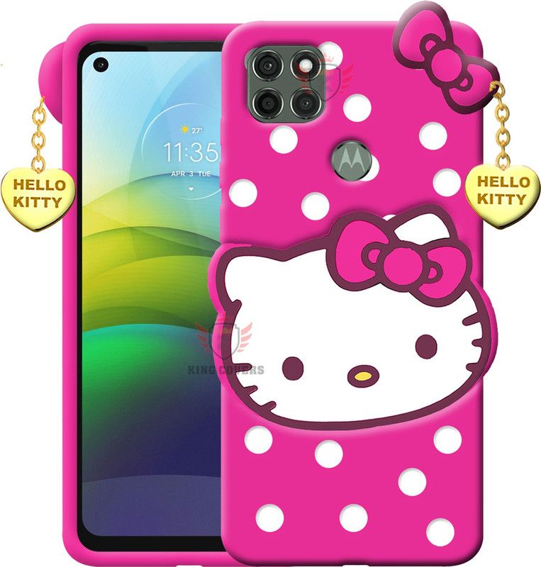 KING COVERS Back Cover for Hello Kitty Back Case Cover for Moto G9 Power -|3D Cute Hello Kitty|Girls Favourite  (Pink, Flexible)
