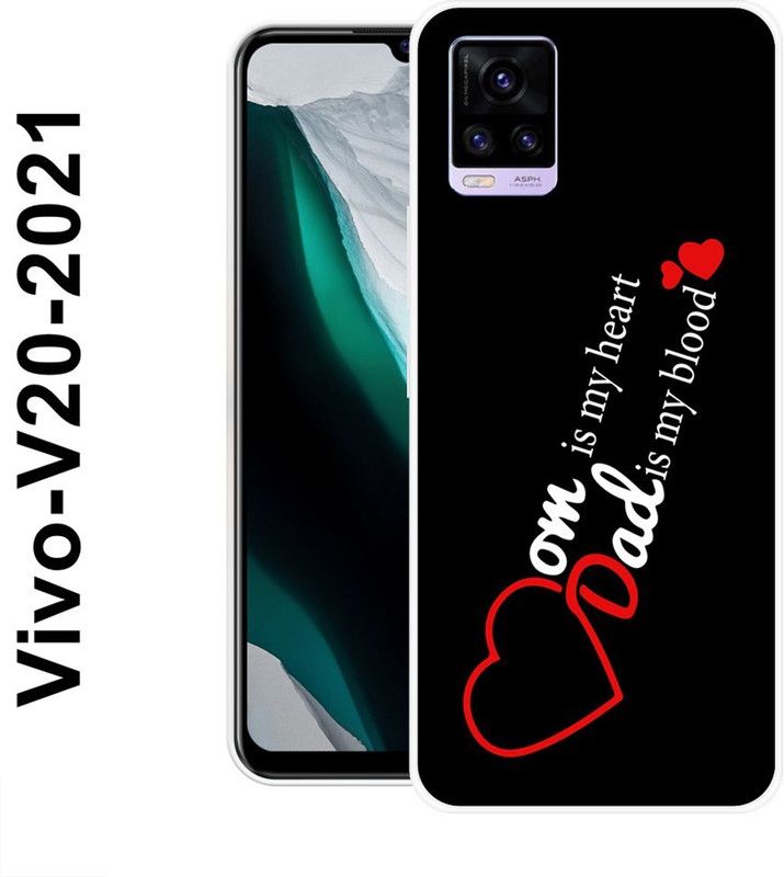 KUDI Back Cover for Vivo V20 2021  (White, Black, Silicon)