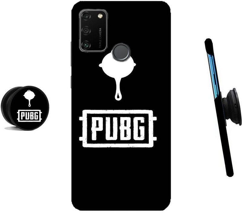 HELLO CASE Back Cover for Honor 9A  (Black, White, Cases with Holder)