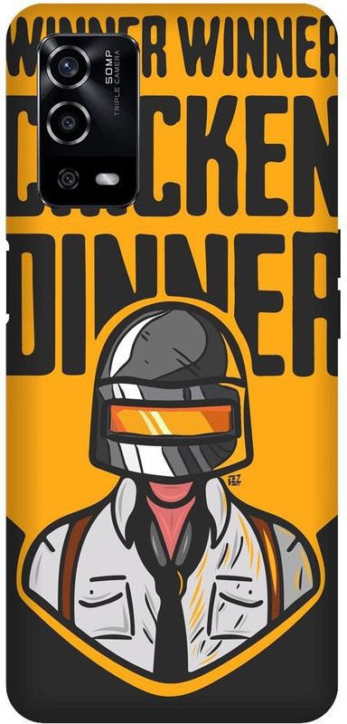UMPRINT Back Cover for Oppo A55/CPH2325, Pubg Chicken Dinner Pubg Mobile Printed Back Cover  (Multicolor, Hard Case, Pack of: 1)