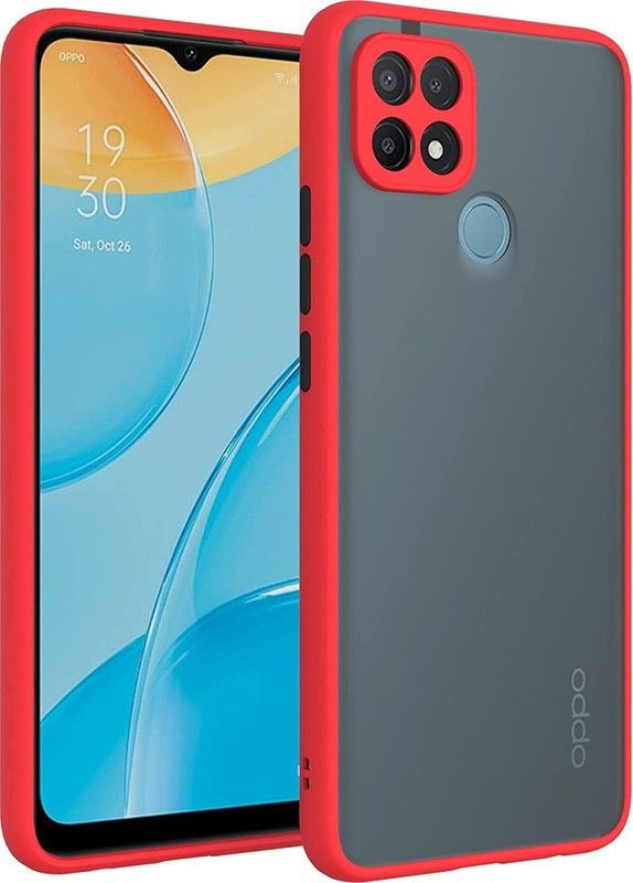 MOBIRUSH Back Cover for Oppo A15s  (Red, Camera Bump Protector, Pack of: 1)