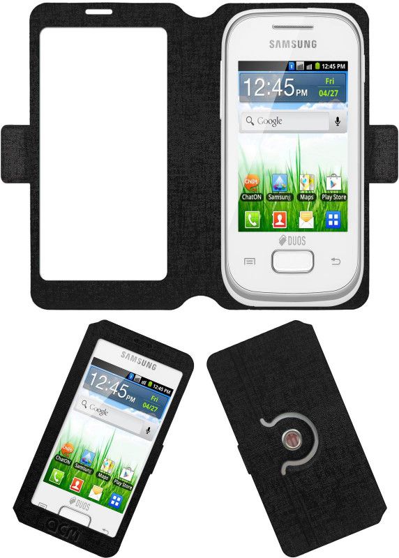 ACM Flip Cover for Samsung Galaxy Y Plus S5303  (Black, Cases with Holder, Pack of: 1)
