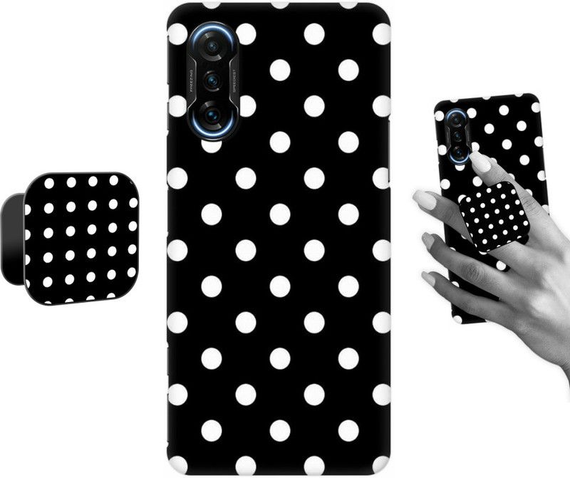 COBIERTAS Back Cover for Poco F3 GT  (Black, White, Cases with Holder, Pack of: 2)