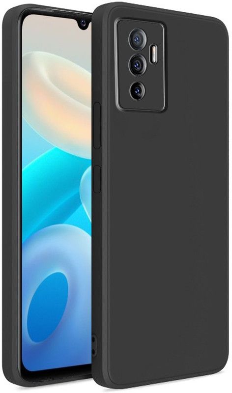 Casotec Back Cover for Vivo Y75 4G  (Black, Flexible, Silicon, Pack of: 1)