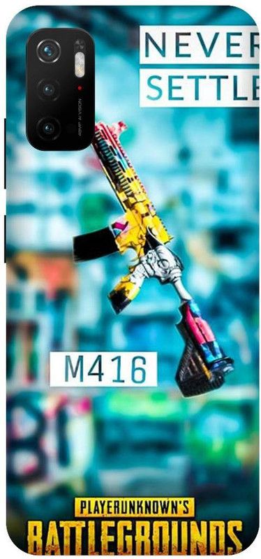 UMPRINT Back Cover for Poco M3 Pro 5G/MZB0952IN Pubg M416 Gun Printed Back Cover  (Multicolor, Hard Case)