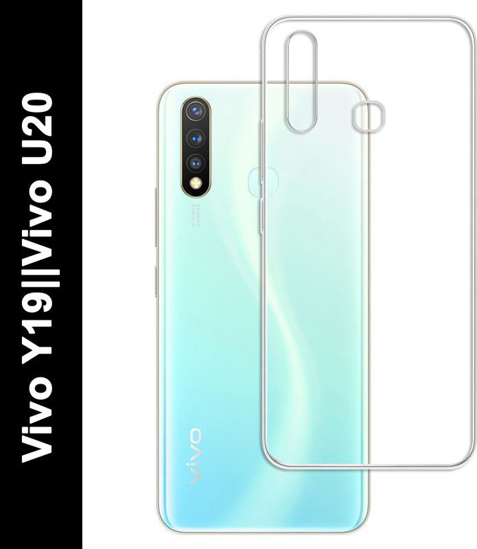 mobom Back Cover for Vivo Y19, Vivo U20  (Transparent, Dual Protection, Silicon, Pack of: 1)