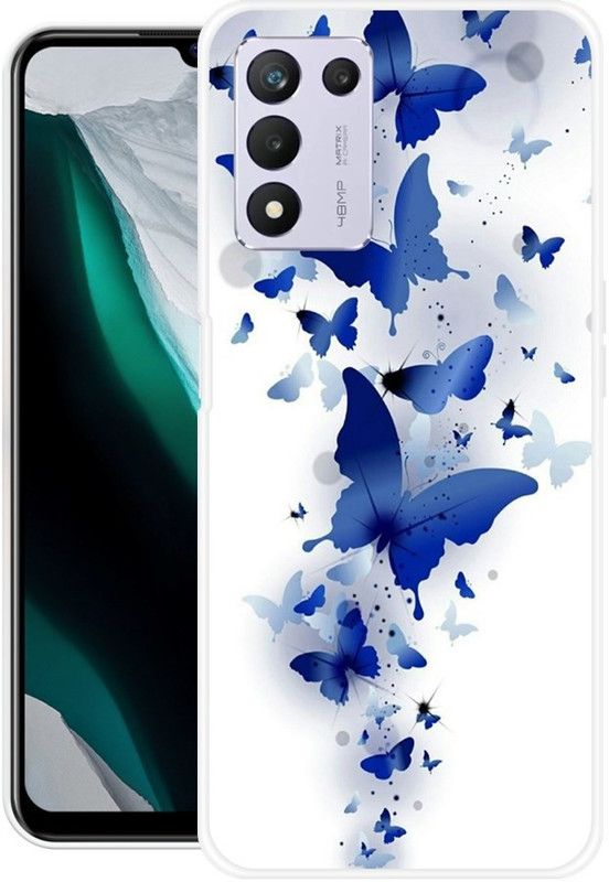 Khadoliya Back Cover for Realme 9 5G SE  (Blue, White, Grip Case, Silicon)