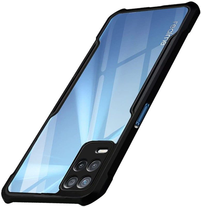 Cafune Back Cover for Realme 9 5G  (Black, Transparent, Dual Protection)