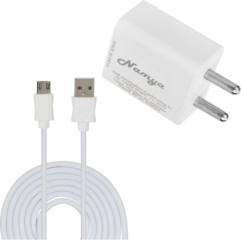 NAMYA 5 W NA 1 A Mobile FAST CHARGER & SYNC/ data cable for GIO__NEE	CTRL V3 Charger with Detachable Cable  (White)