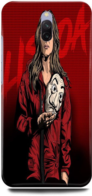FRONK Back Cover for Redmi 8A Dual, LISBOA, MONEY, HEIST, ACTRESS  (Red, Hard Case)