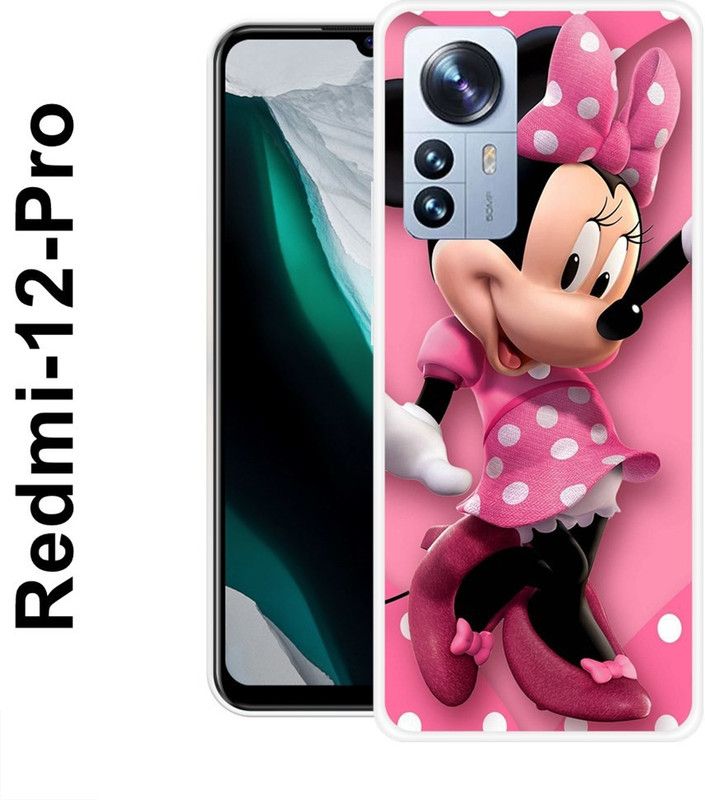 SUPERCASE Back Cover for Redmi 12 Pro  (Black, Pink, Grip Case, Silicon)