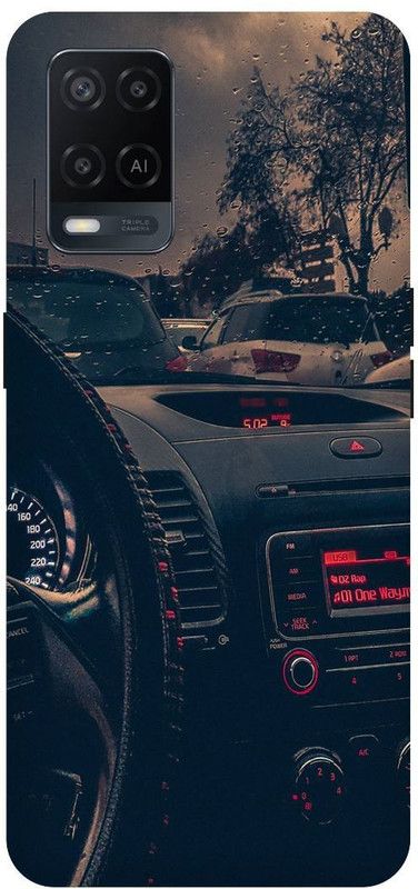Bluvver Back Cover for Oppo A54, CPH2239, Printed Car Steering Back Cover  (Multicolor, Hard Case, Pack of: 1)