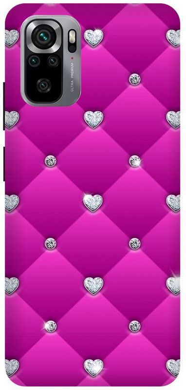 DIKRO Back Cover for REDMI Note 10, PINK, HEART, MATTRESS, SHAPE, LOVE  (Purple, Hard Case, Pack of: 1)