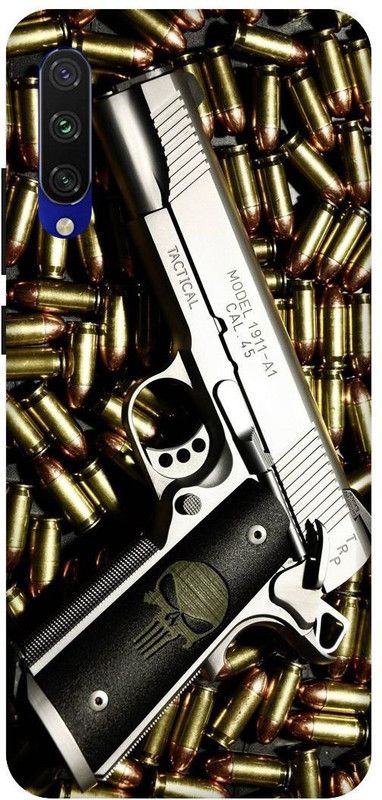 SSMORYA Back Cover for Redmi Mi A3 Pistol Printed Back Cover  (Multicolor, Waterproof, Pack of: 1)