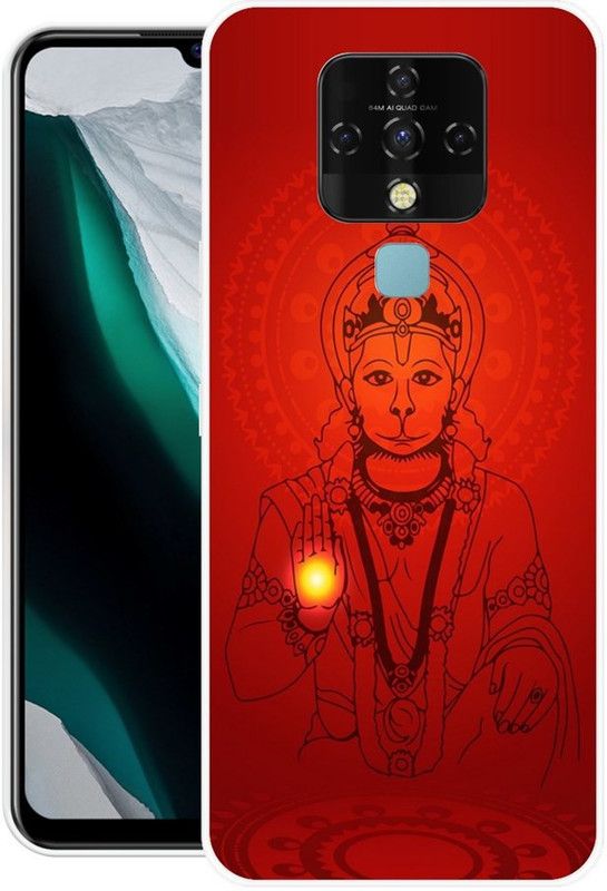 ROCKPRINT Back Cover for Tecno Camon 16  (Red, Black, Grip Case, Silicon, Pack of: 1)
