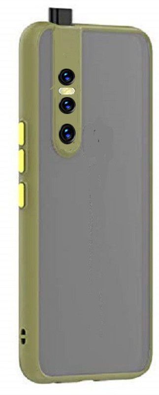 Wideals Back Cover for Vivo V15 Pro Reinforced Translucent Matte Case With Lens Protection Cap  (Green, Camera Bump Protector, Pack of: 1)