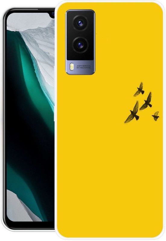 Krtagy Back Cover for Vivo V21e  (Yellow, Dual Protection, Silicon, Pack of: 1)