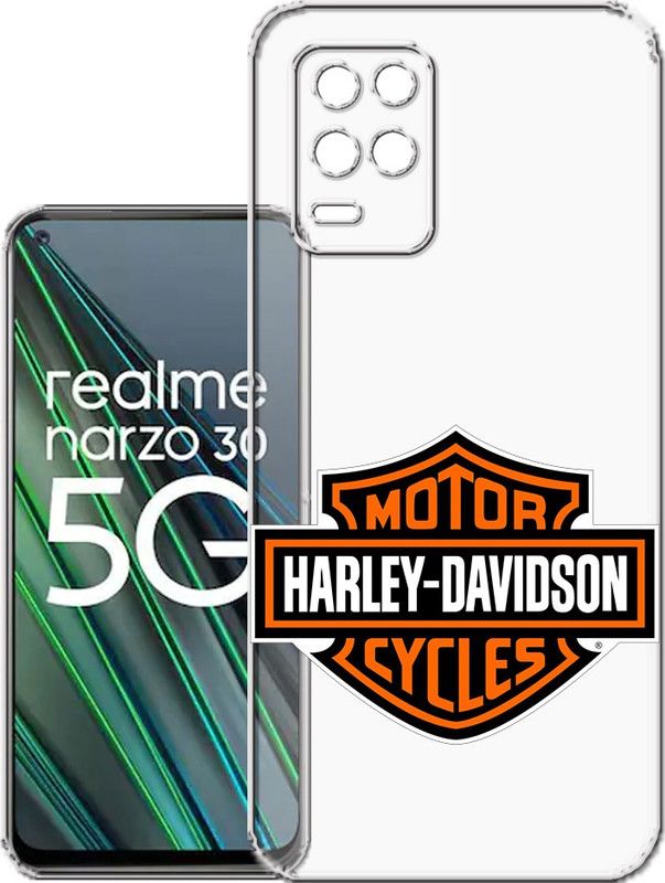 HANIRY Back Cover for Realme Narzo 30 5G / RMX3242 mobile cover | HARLEY DAVIDSON | Design | PNG_38  (Multicolor, Flexible, Silicon, Pack of: 1)