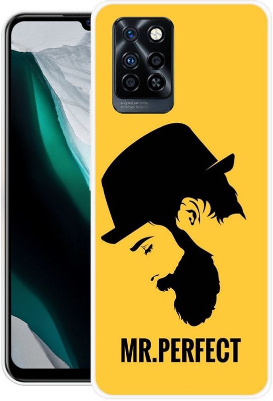 ROCKPRINT Back Cover for Infinix Note 10 Pro  (Black, Yellow, Grip Case, Silicon, Pack of: 1)