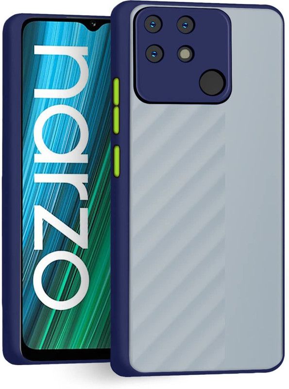 S-Hardline Back Cover for Realme Narzo 50A  (Blue)