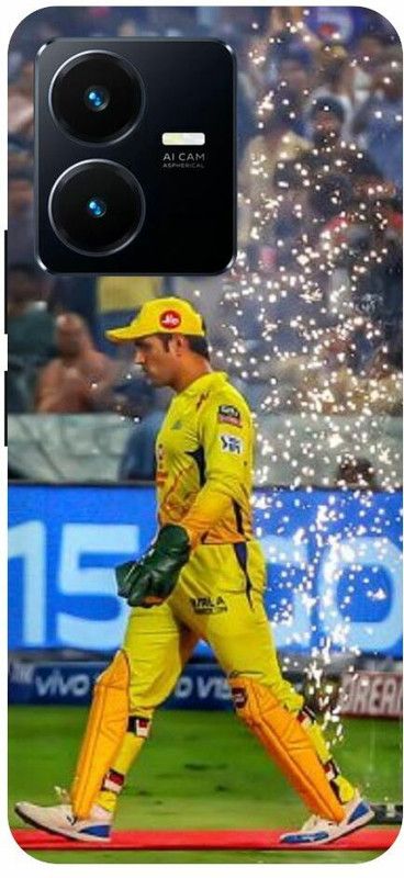 THE NARAYANA COLLECTIONS Back Cover for VIVO Y22- V2207-DHONI,MSD,IPL,CSK,INDIAN,CRICKETER  (Multicolor, Hard Case, Pack of: 1)