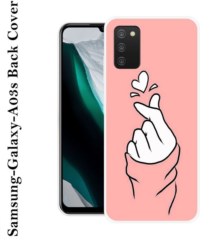 SHIVKUDI Back Cover for Samsung Galaxy A03s  (Pink, Black, Silicon)