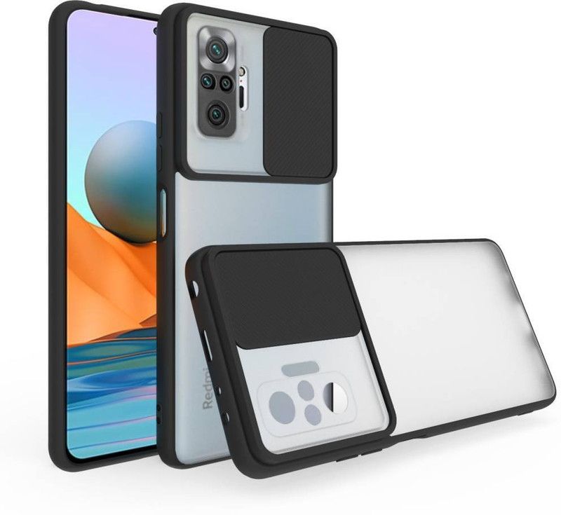 AOnes Back Cover for Mi Redmi Note 10 Pro  (Black, Cases with Holder, Pack of: 1)