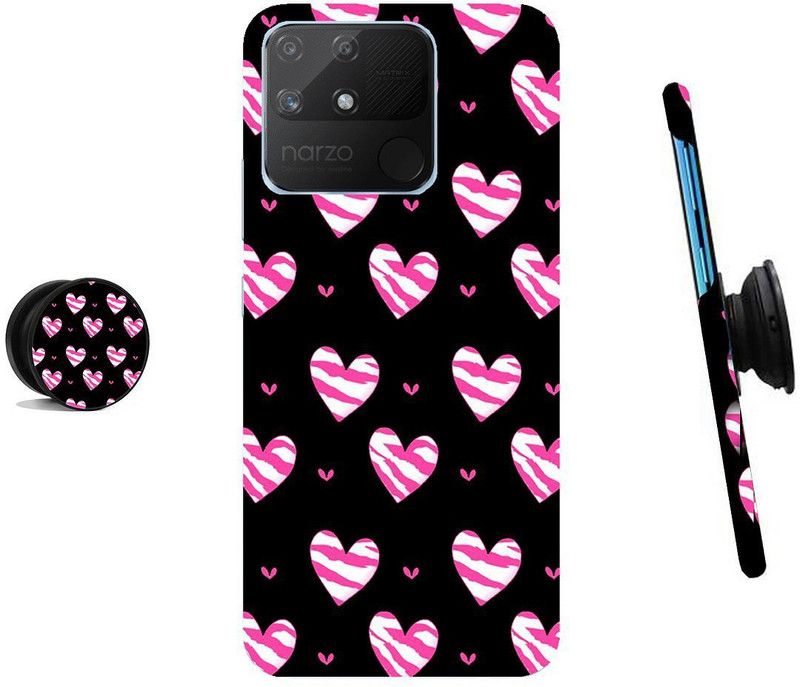 HELLO CASE Back Cover for Realme Narzo 50A  (Black, Pink)