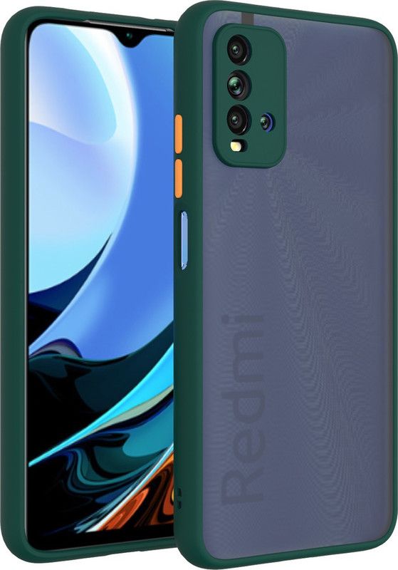 Amzio Back Cover for Redmi 9 Power  (Green, Camera Bump Protector)