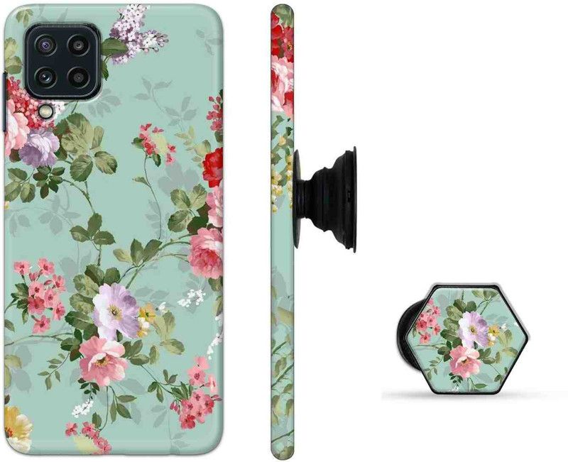 Deltavo Back Cover for Samsung Galaxy M32, Samsung Galaxy A22 4G, Samsung Galaxy F22 4G  (Green, Pink, Cases with Holder, Pack of: 2)
