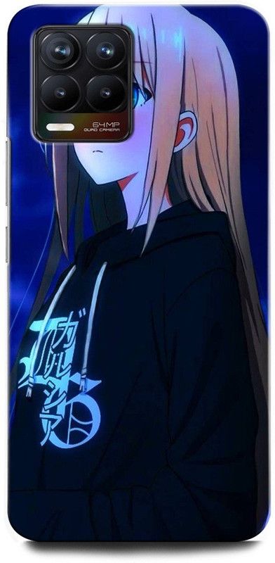 GRAFIQE Back Cover for Realme 8 RMX3085 GIRL, WOMEN ARTWORK, ANIME, PRETTY, BEUTY, HEART, CAP  (Multicolor, Shock Proof, Pack of: 1)