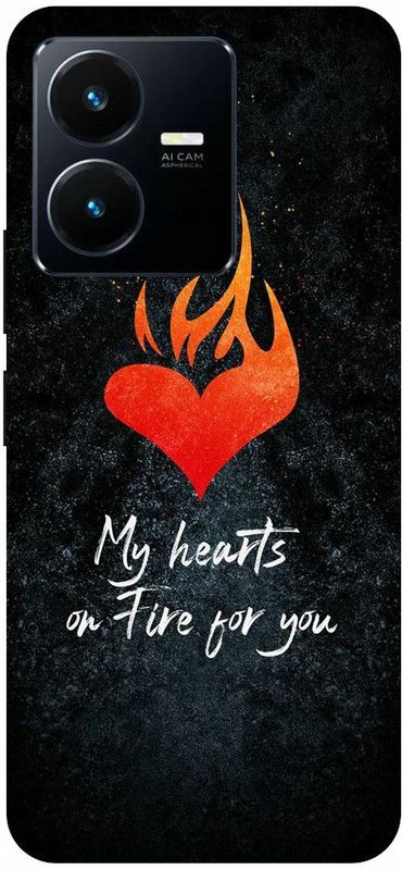 Zaplab Back Cover for Zaplab Back Cover For VIvo Y22, V2207 Heart On Fire,Love,Fire  (Multicolor, Shock Proof, Pack of: 1)