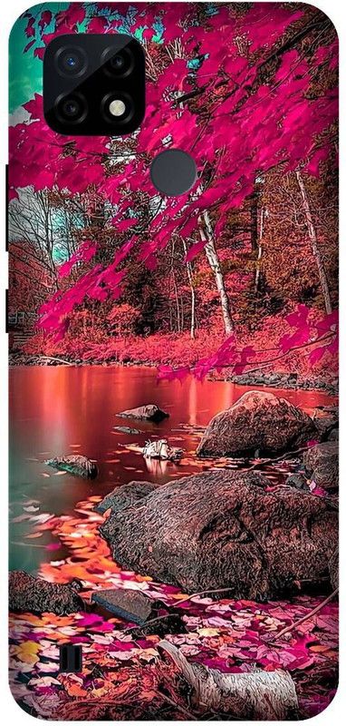 Yoprint Back Cover for Realme C21y Colorfull Nature Water Printed back Cover  (Multicolor, Hard Case, Pack of: 1)