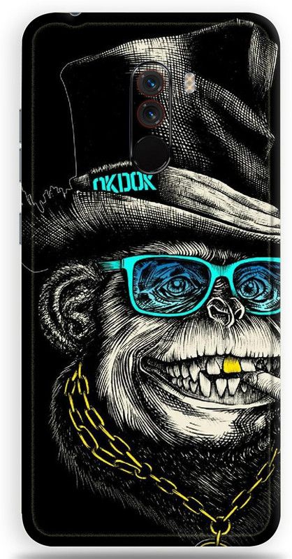 BUGGU POCO F1, POCO F1 Mobile Skin  (Ultra Super Smart And Crazy Monkey Skin With High Matte Finish., Mobile Skin (Back+Side+Camera))