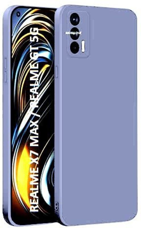 MOBILOVE Back Cover for Realme X7 Max / Realme GT 5G | Slim Matte Liquid Soft Silicone TPU Back Case Cover  (Purple, Camera Bump Protector, Silicon, Pack of: 1)