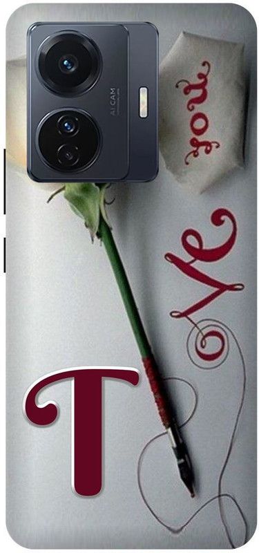 DIKRO Back Cover for IQOO Z6 Pro 5G, I2126, T, NAME, LETTER, ALPHABET, LOVE  (Silver, Hard Case, Pack of: 1)