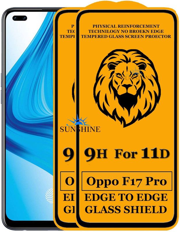 SUNSHINE Edge To Edge Tempered Glass for Oppo F17 Pro  (Pack of 2)