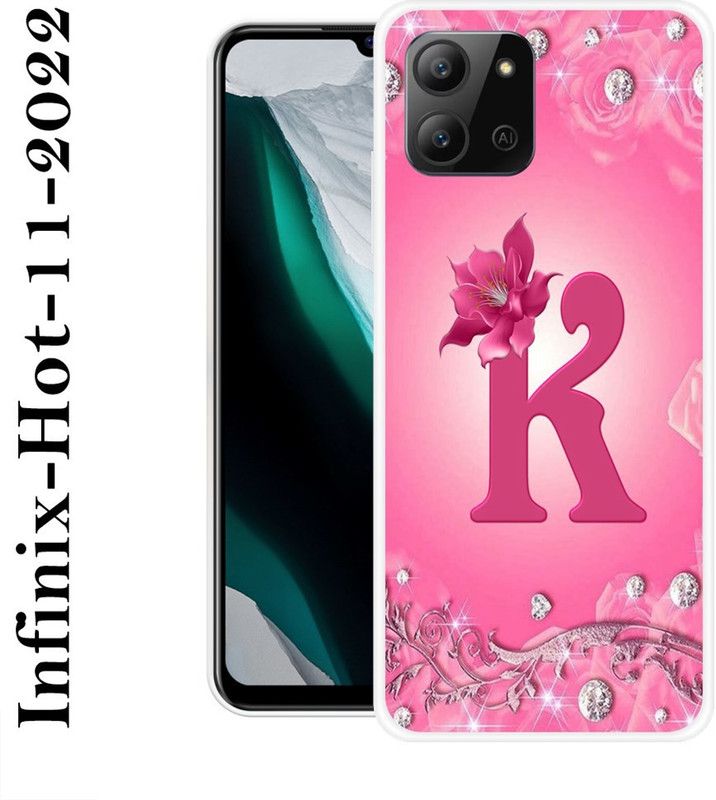 REALKING Back Cover for Infinix Hot 11 2022  (Pink, White, Silicon)