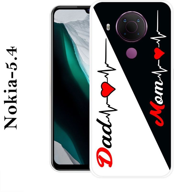 SHIVKUDI Back Cover for Nokia 5.4  (Black, White, Grip Case, Silicon)