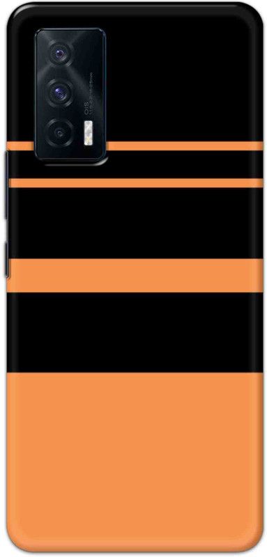 NDCOM Back Cover for iQOO 7 5G Orange Stripe Pattern Printed  (Multicolor, Hard Case, Pack of: 1)
