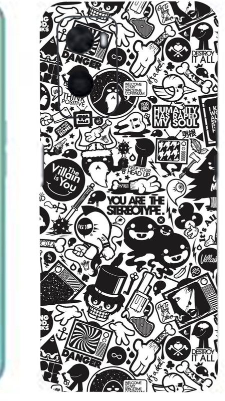CLAXA Doodle Art Oppo A96 Back Skin Guard, Doodle Art Mobile Skin  (Doodle Art Skin With Super matte finish)