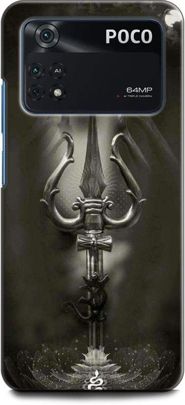 INDICRAFT Back Cover for POCO M4 Pro TRISHUL, SHIV JI, MAHADEV, SPRITUAL, SHIVJI, SHIVA  (Multicolor, Shock Proof, Pack of: 1)