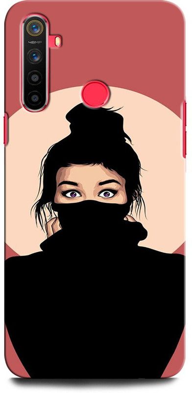 GRAFIQE Back Cover for Realme 5 MASK GIRL, ANIME, CUTE GIRL, ALONE GIRL  (Multicolor, Shock Proof, Pack of: 1)