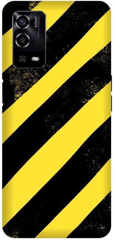 UMPRINT Back Cover for Oppo A55/CPH2325, Pattern Yelow Black Combo Printed Back Cover  (Multicolor, Hard Case, Pack of: 1)
