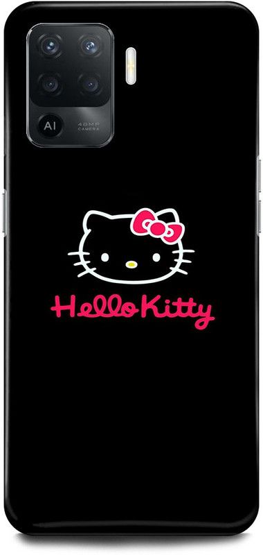 JUGGA Back Cover for OPPO F19 Pro, HELLO, KITTY, BACK, COVER  (Black, Hard Case, Pack of: 1)
