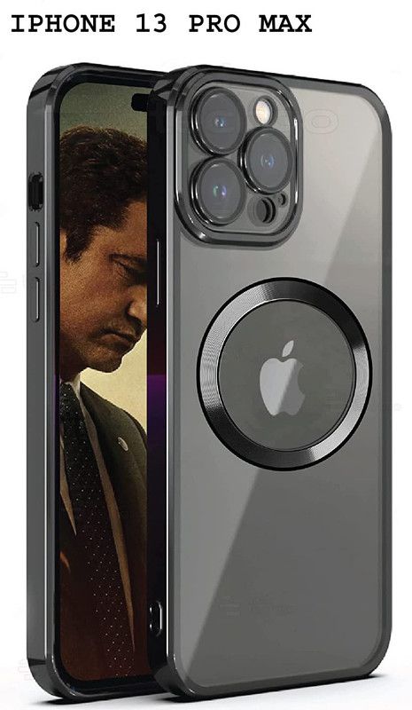 Dallao Back Cover for Apple iPhone 13 Pro Max Supports Mag-Safe Wireless Charging Electroplated Logo View  (Black, Shock Proof)